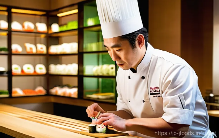 일식조리사 근무지별 차이점 - **Prompt:** A cheerful and energetic Japanese chef, in their late 20s to early 30s, wearing a practi...