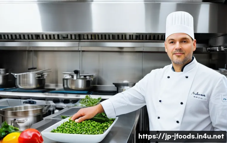 일식조리사 경력직 연봉 협상 성공 사례 - A highly skilled, experienced chef, late 30s to early 40s, with a serious yet thoughtful expression,...